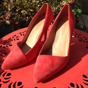 Madewell suede coral pumps